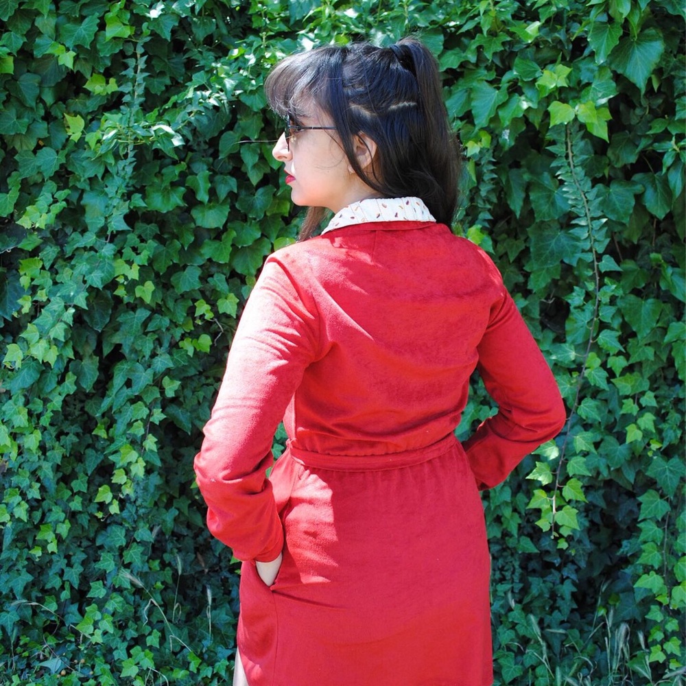 Velvety red dress